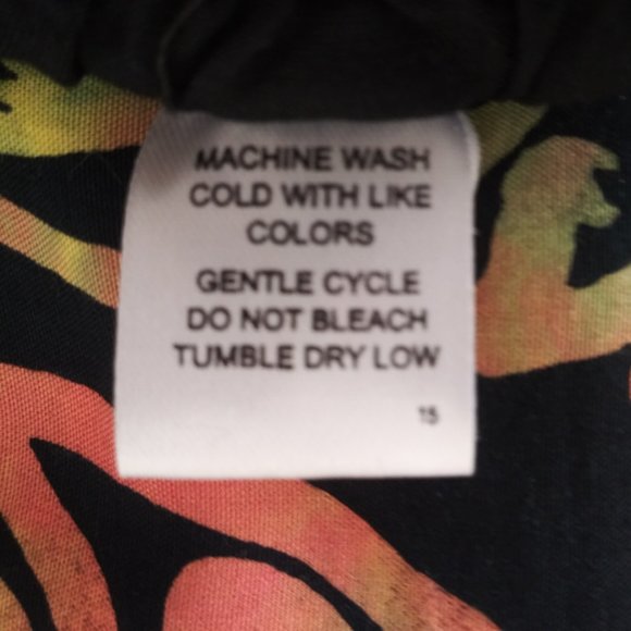 4/$20 Hand Kreation Black Batik Print Dress Size XL Sleeveless Adjustable Straps - Picture 8 of 8